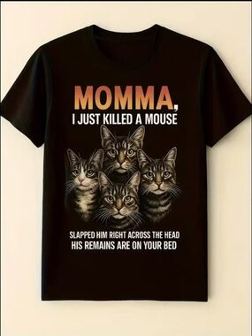 New Cats “Just Killed A Mouse” Unisex Tee - M, L, XL, 2XL